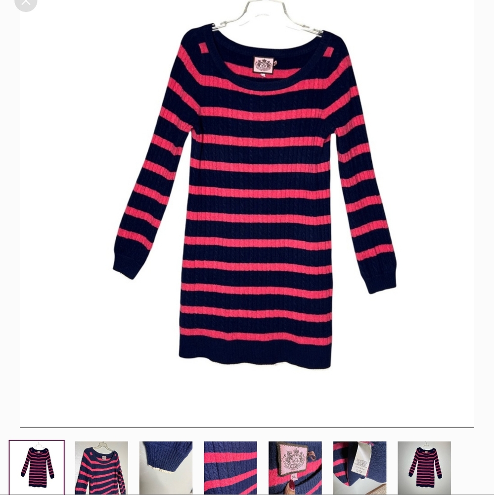 Juicy Couture Cashmere/Wool Cable Knit Sweater Dress